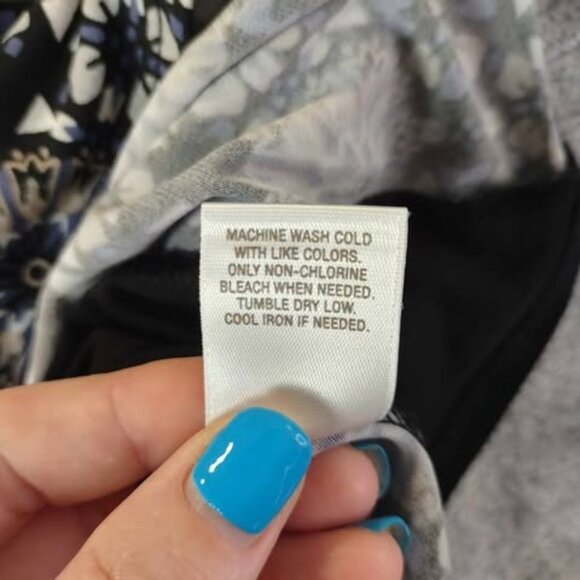 Roz &‎ Ali Mixed Print Boho Tunic Top Black Blue 1X Weekend Casual Everyday Wear - Picture 9 of 10